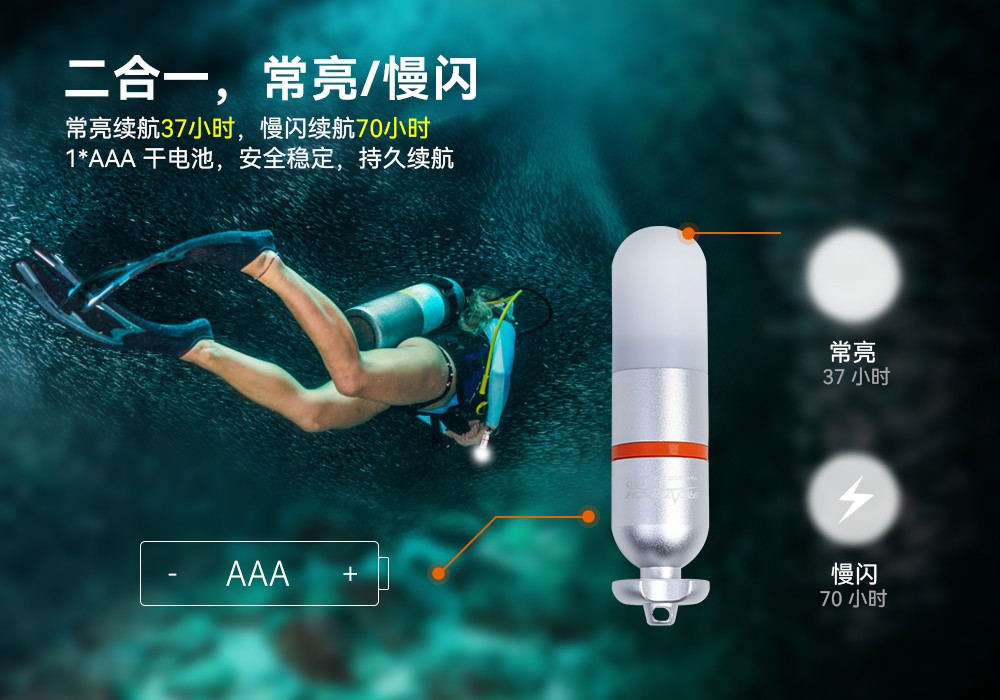 虎鲸OrcaTorch SD01 Pro潜水信号灯,水下潜水灯,潜水信号灯厂家,潜水灯