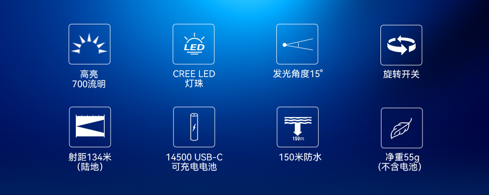 D560迷你手电筒，小巧迷你潜水手电筒，潜水手电筒，虎鲸OrcaTorch