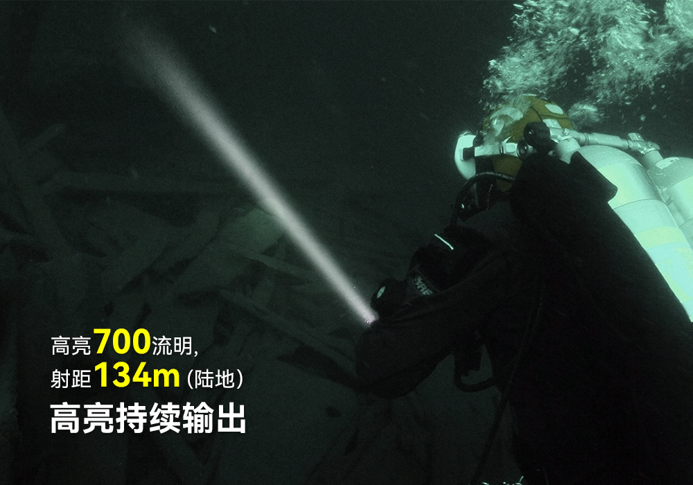 D560迷你手电筒，小巧迷你潜水手电筒，潜水手电筒，虎鲸OrcaTorch