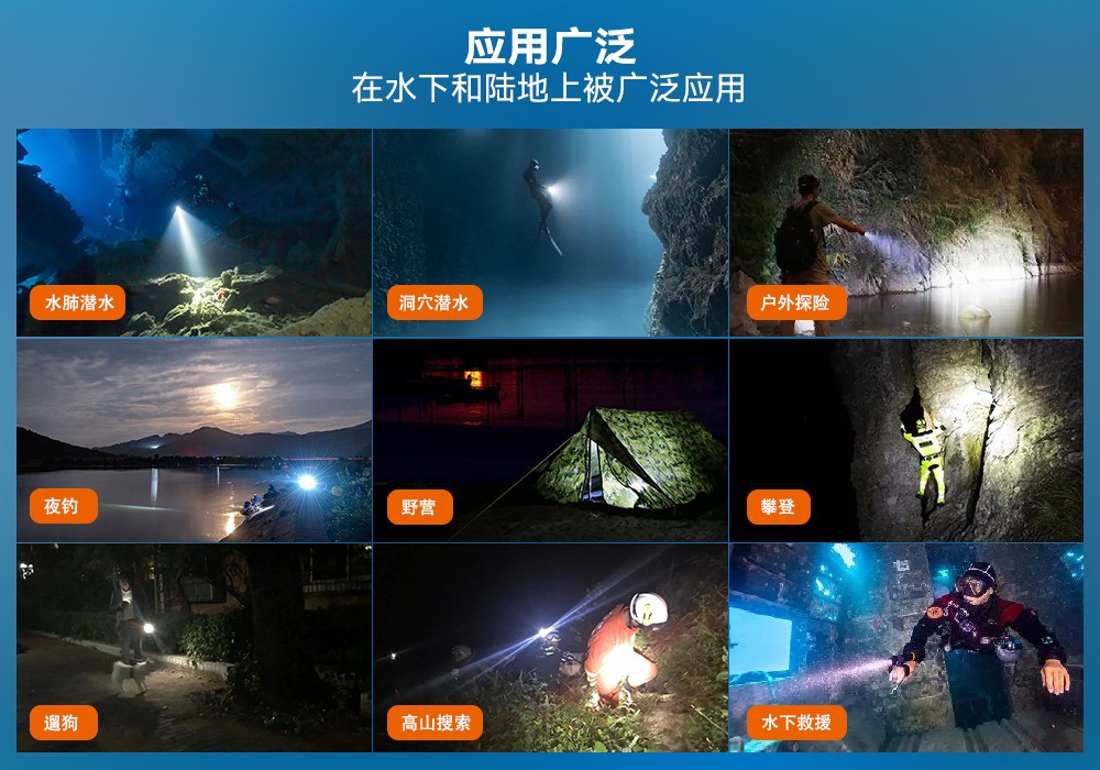 D560迷你手电筒，小巧迷你潜水手电筒，潜水手电筒，虎鲸OrcaTorch
