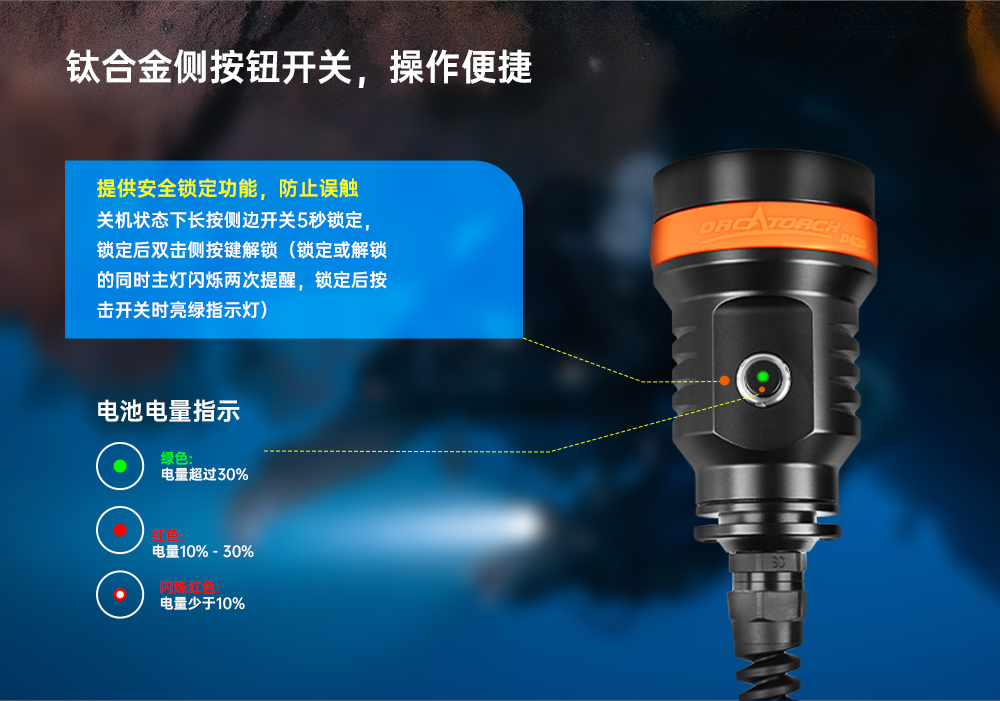 虎鲸OrcaTorch,D630 v2.0 技术潜水手电筒,水下探险照明,水下搜索灯,沉船照明灯 虎鲸OrcaTorch,D630技术潜水手电筒,水下探险照明,水下搜索灯,沉船照明灯