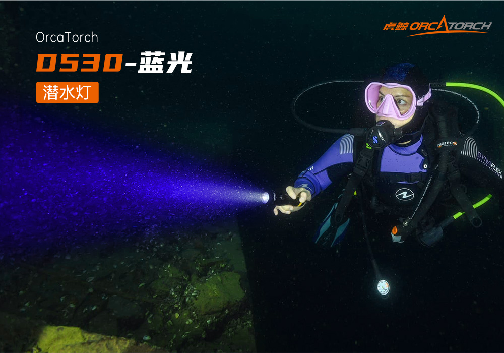 D530蓝光手电筒 潜水摄影照明_潜水照明_水下摄影照明_潜水摄影补光灯_ 虎鲸OrcaTorch