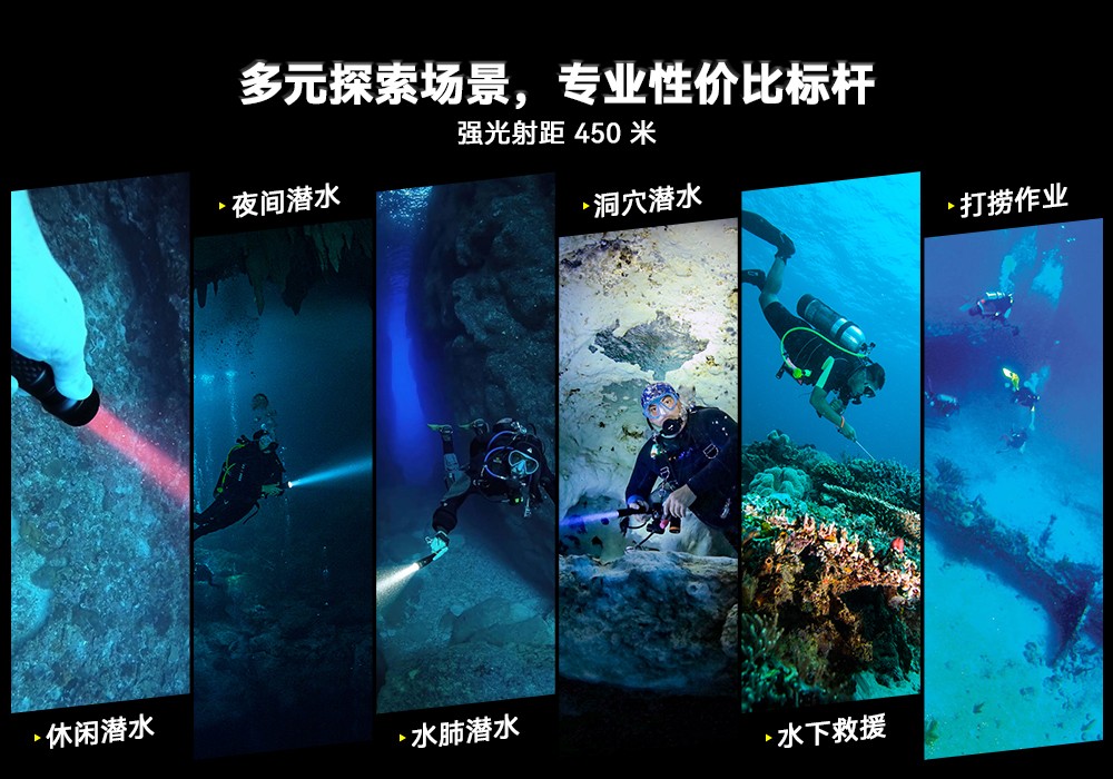 虎鲸OrcaTorch，虎鲸 X7潜水手电筒，2025新款潜水手电筒，水下照明灯，水下搜索灯，沉船照明灯，潜水灯