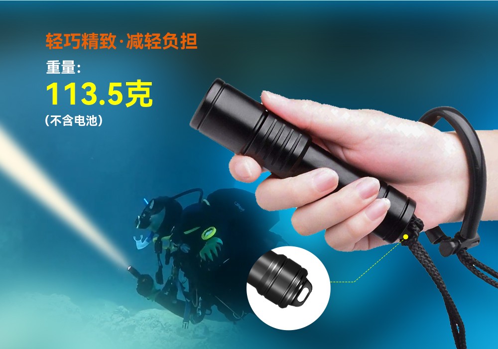 虎鲸OrcaTorch D520迷你潜水手电,小巧手电筒,便捷式潜水手电筒,洞穴潜水灯 虎鲸OrcaTorch D520迷你潜水手电,小巧手电筒,便捷式潜水手电筒,洞穴潜水灯